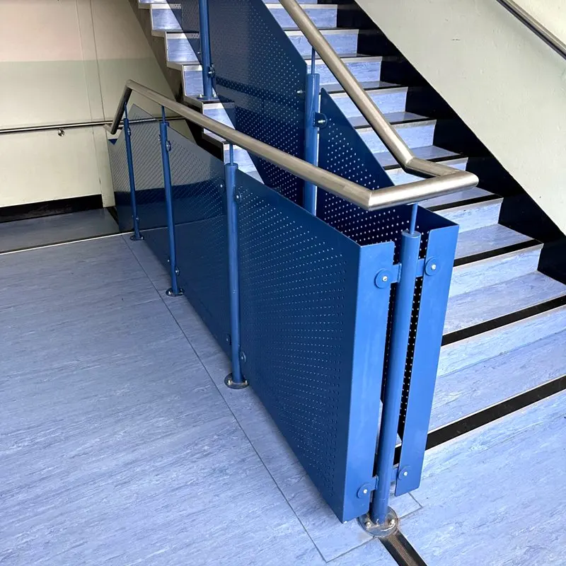 Customization Balustrades Modern Fence Indoor Parapet Stainless Steel Handrail Stair Railing Aluminum Baluster with Perforated
