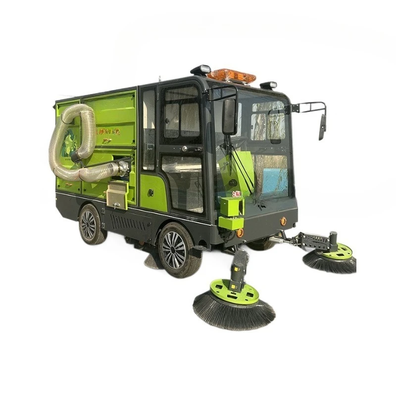 

Double hanging bucket road sweeper vacuuming, sprinkling water to reduce dust, rear spray leaf collection electric