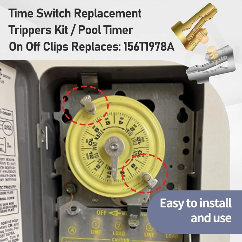 Time Switch Replacement Trippers Kit/Pool Timers On Off Clips For Intermatic 156T1978A For T100 Series Timers