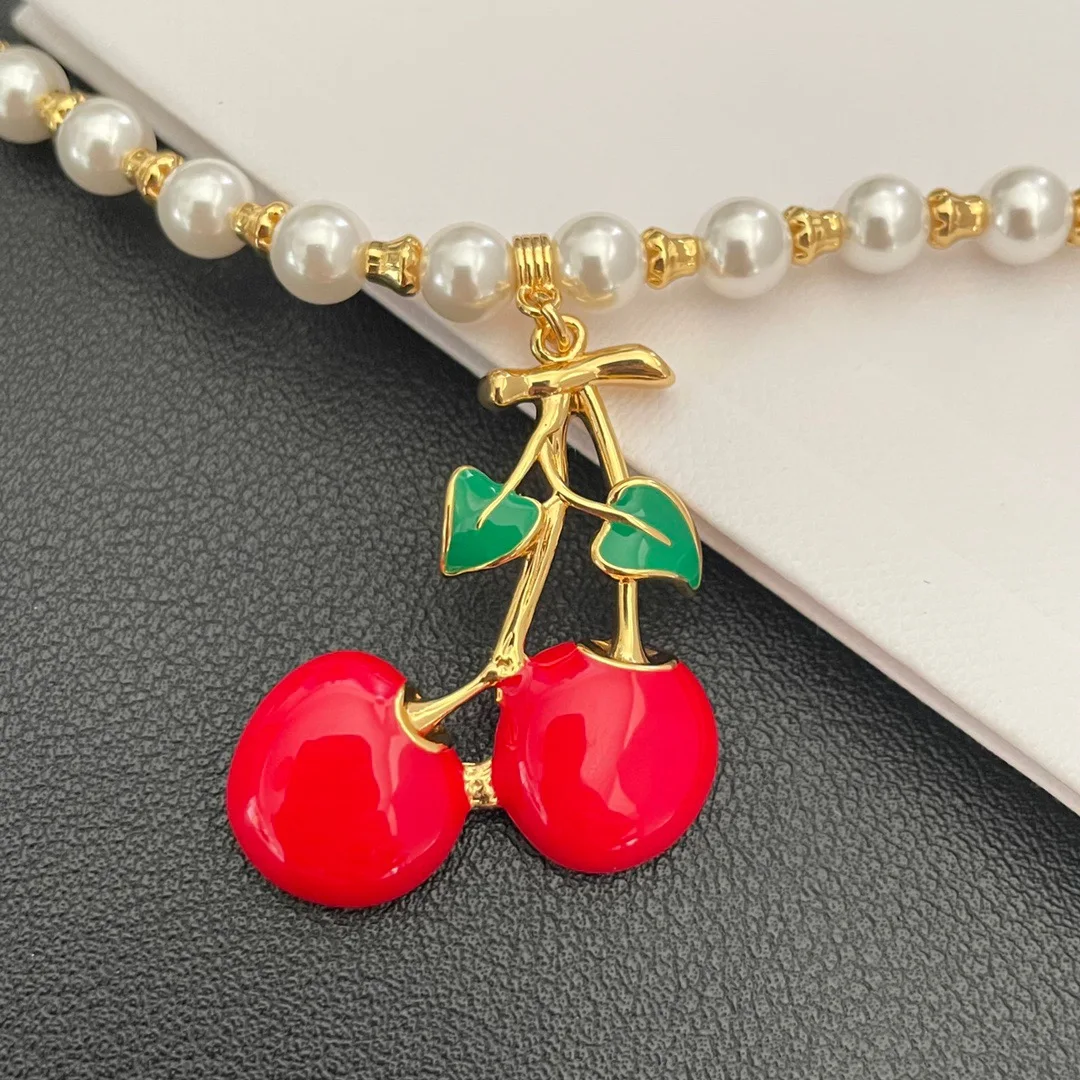 Necklace Temperament Light Luxury Fashion Cherry Sweet For Women Collares Para Mujer Collar Jewelry Collier Femme Pendant