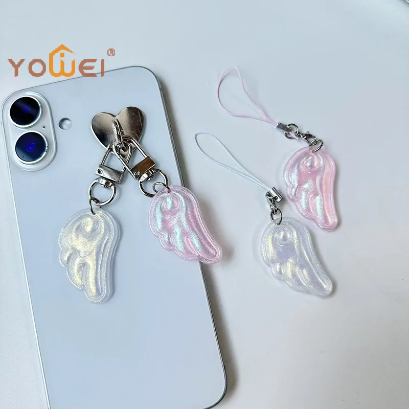 Latest Y2k Cute Angel Wings Keychain Pendant Phone Charm Phone Chain Versatile Bag Hanging Decoration