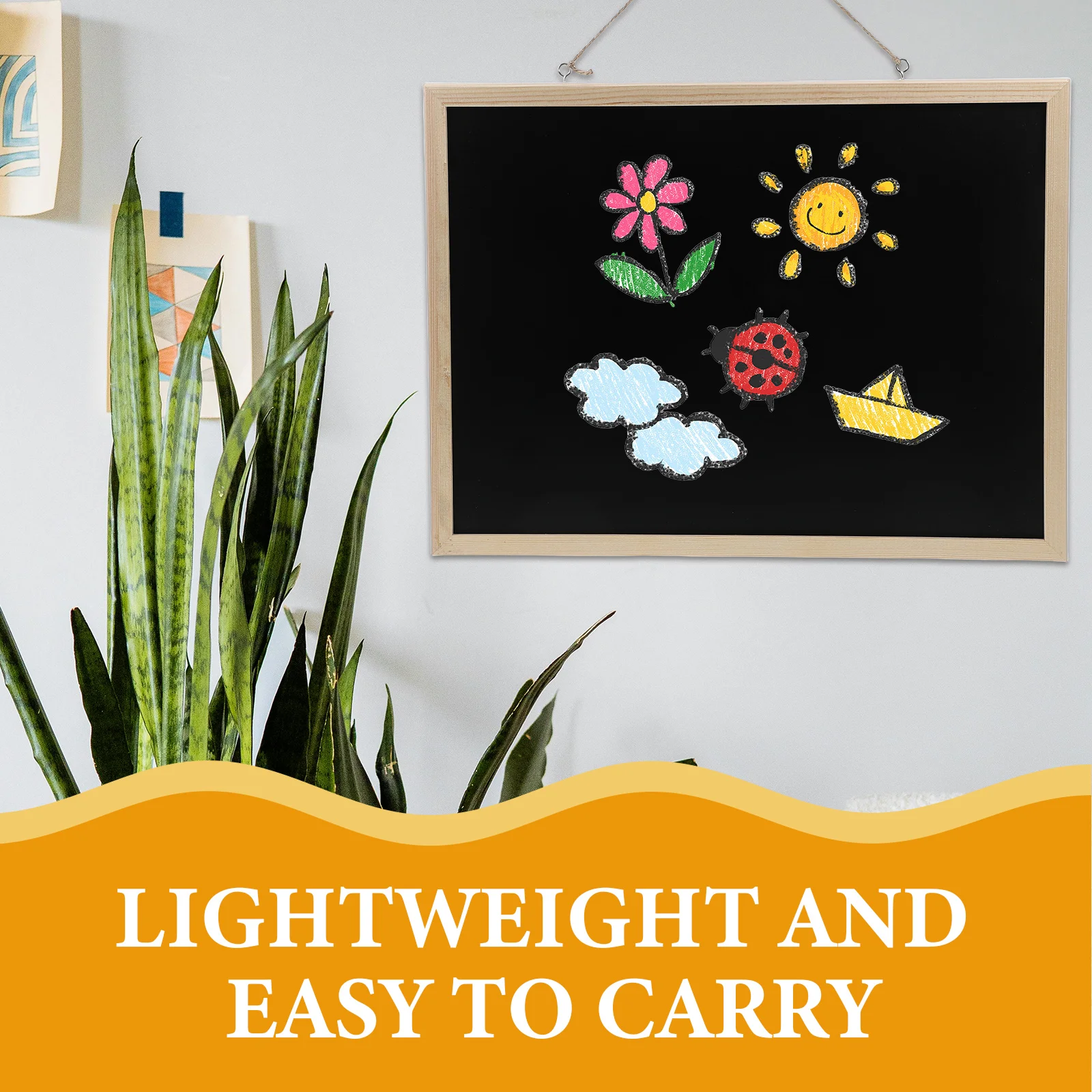 Wooden Frame Small Chalk Board Reusable Portable Office Home Wall Decor Hanging Sign Versatile Use Lightweight