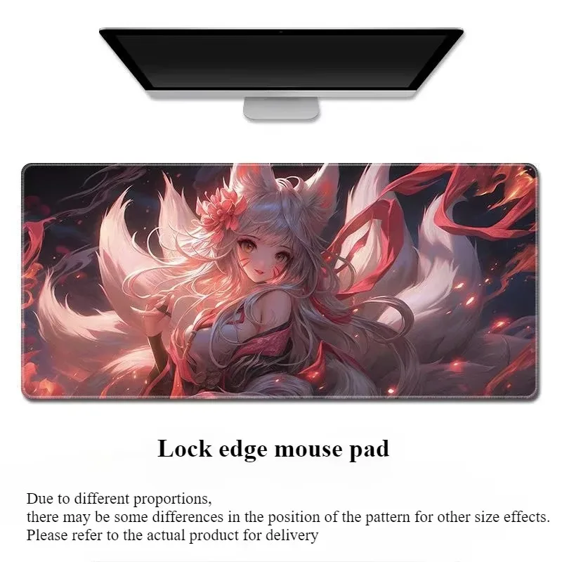 

Fox Girl Mousepad Art Design Anime Cartoon Mouse Pad 30x80 Gaming Non-slip Office Accessories Student Large Writing Pad Cushion