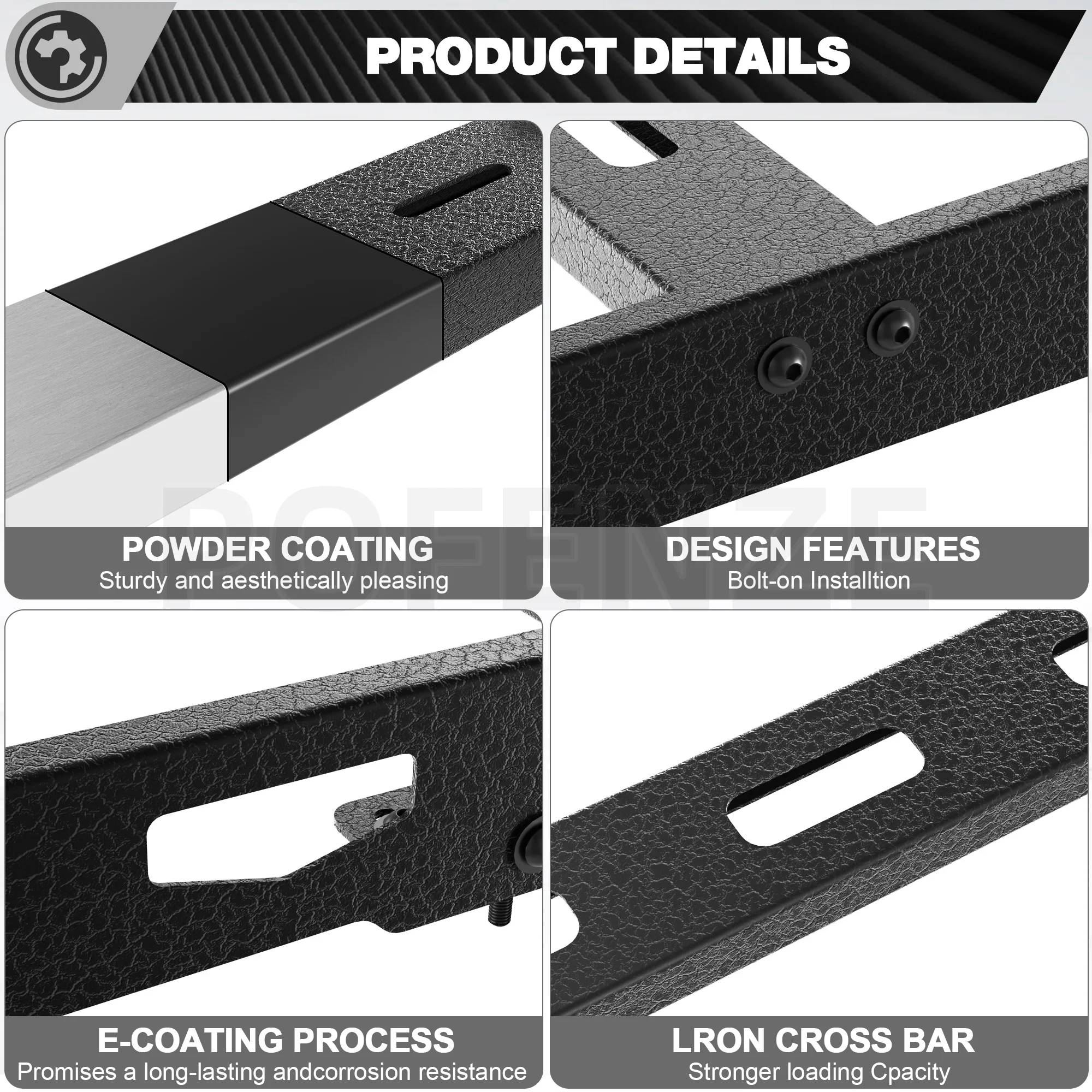 رف سقف لرف السقف 4Runner 5 Gen، الأجزاء الخارجية للمركبة من الفولاذ الكربوني #4