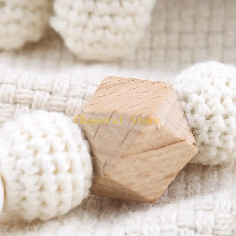 E7CE Anti-Lost Pacifier Clip Crochet Bunny Rattle Baby Pacifier Chain Soothing Toy