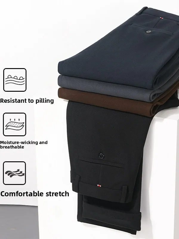 

Мужские повседневные брюки на осень-зиму с эластичным поясом, прямые, с инфракрасным подогревом, из полиэфирного волокна