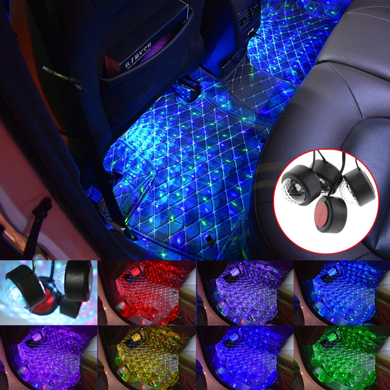 

Niscarda Car USB Decorative Ambient Light Universal Auto LED Atmosphere Colorful RGB Interior Floor Foot Lamp