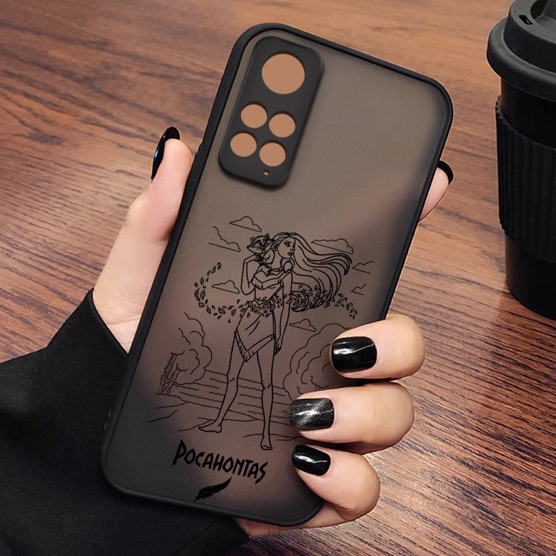 Disney Pocahontas For Xiaomi Redmi Note 13 12S 12T 12 11T 11S 11 10 Pro Plus Max Speed TPU Frosted Translucent Phone Case