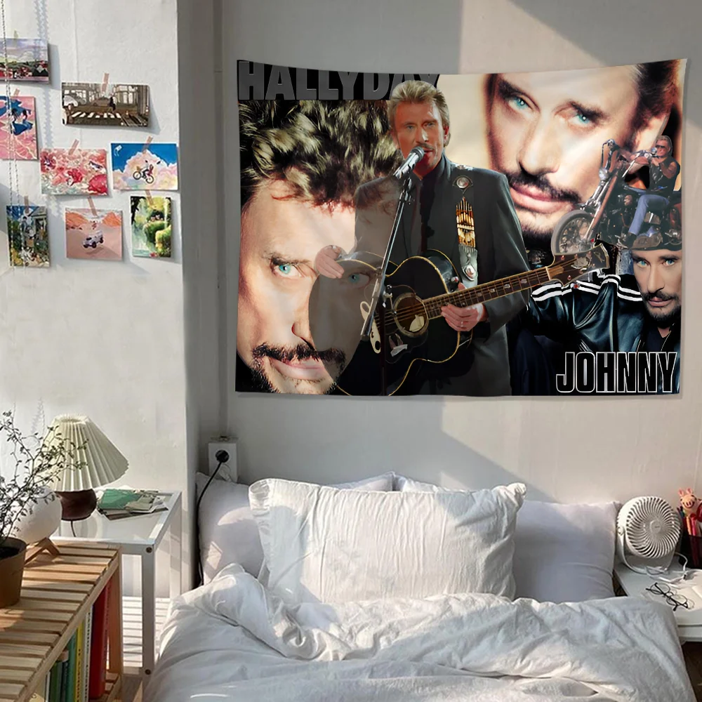 French rock star Johnny Hallyday DIY Wall Tapestry Hanging Tarot Hippie Wall Rugs Dorm INS Home Decor