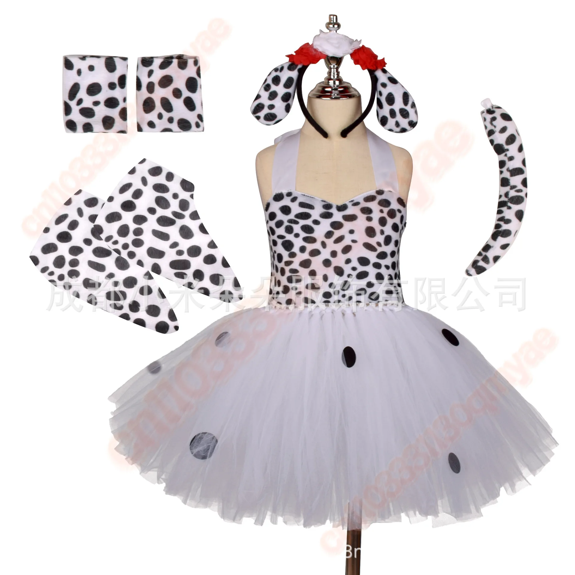

Girls Dalmatian Halloween Costume Polka Dot Dog Kids Cute Animal Fancy Tutu Dress Baby Girl Dress Up Birthday Party Dresses