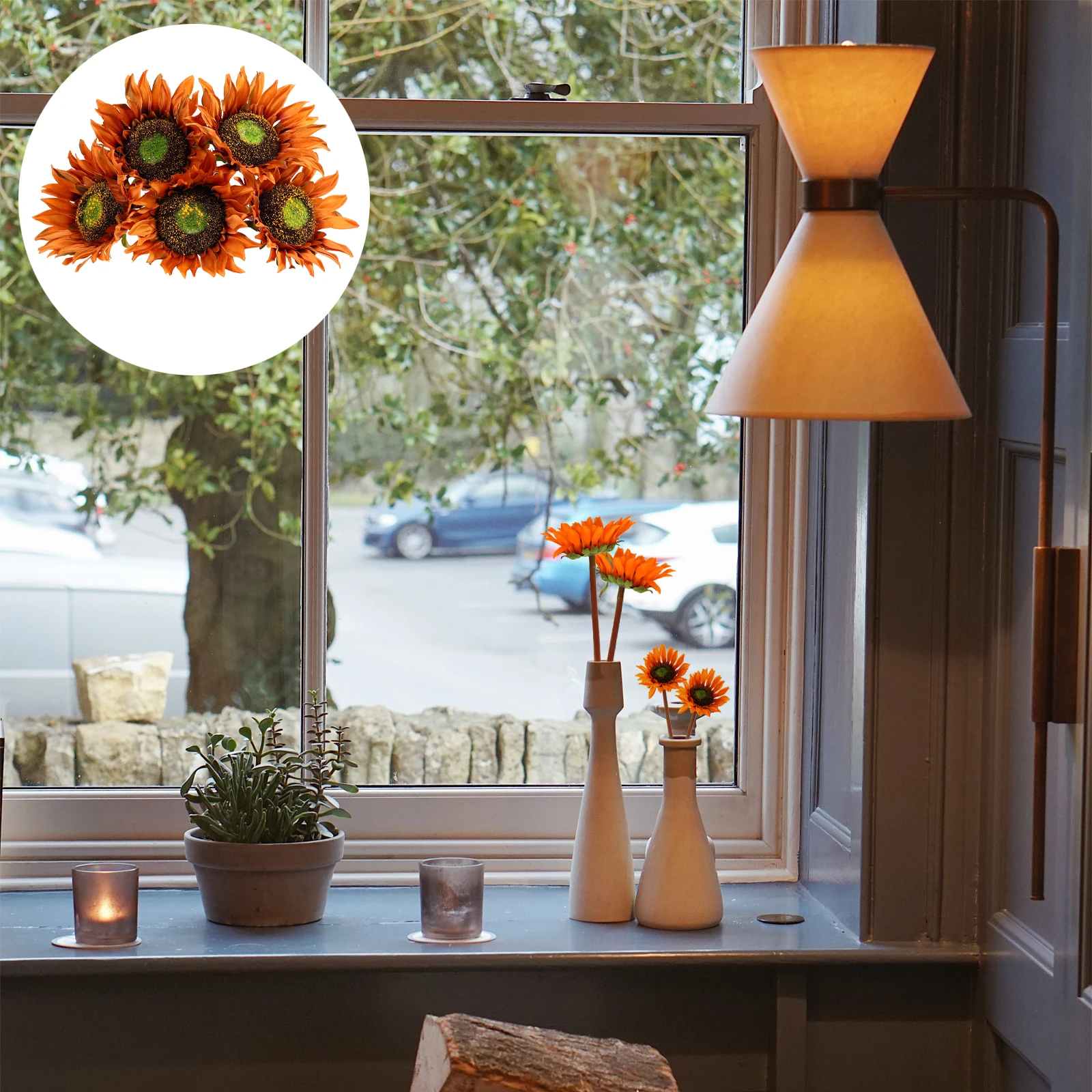 

5 Pcs Artificial Flower Realistic Flowers Silk Fake Picks Faux Decoration Chrysanthemum