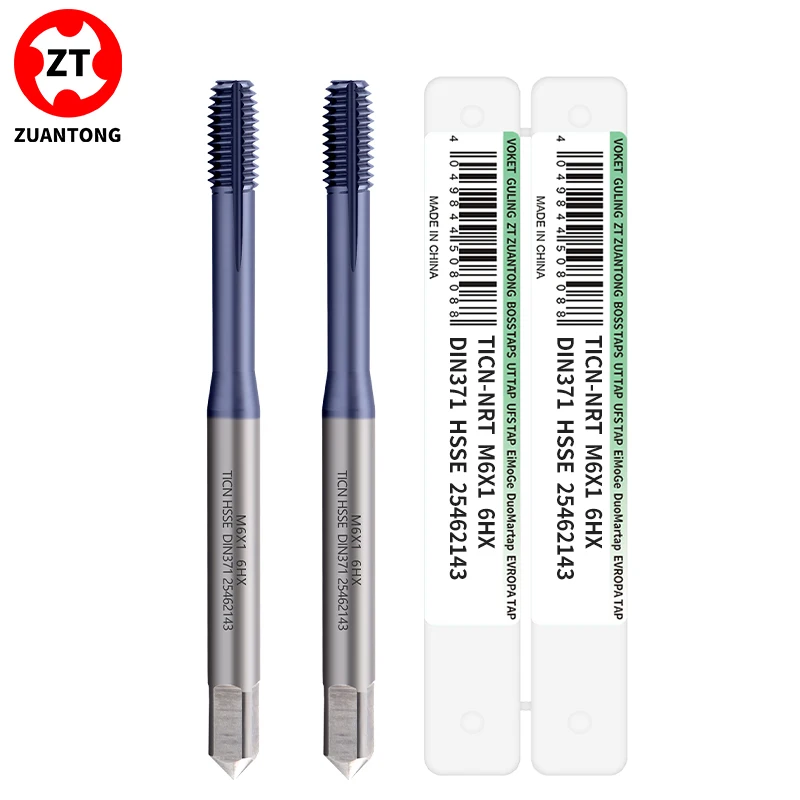 ZUANTONG HSSE-M42 DIN 371 376 Standard With TiCN Roll Forming Tap M2 M2.5 M2.6 M3 M4 M5 M6 M8 M10 M12 6HX Machine Thread Tap Set