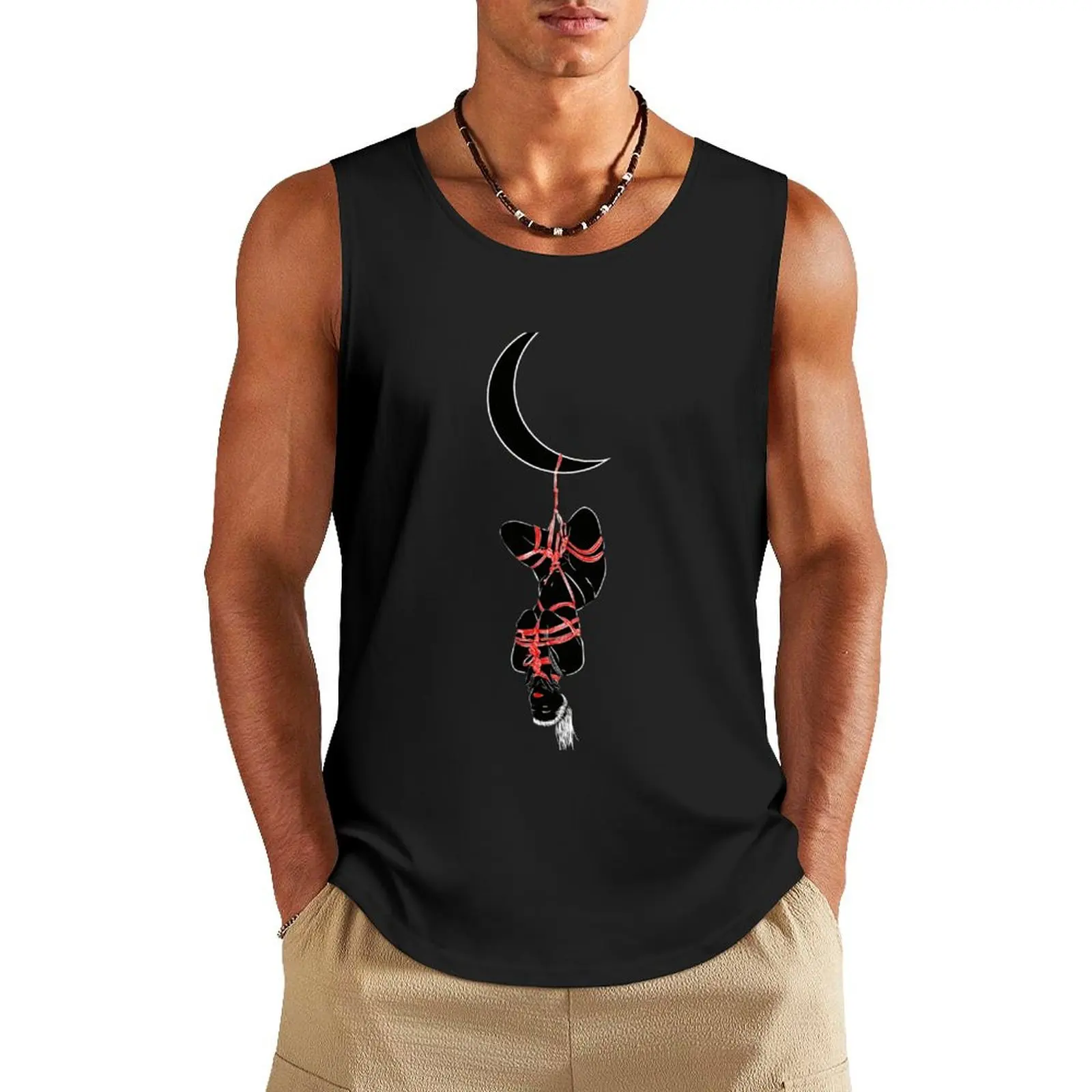 shibari moon woman Tank Top sleeveless gym shirt man fitness Sports shirt man men clothes summer 2024