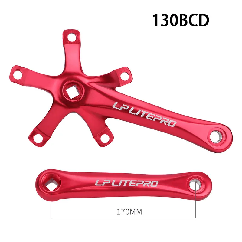 Litepro Folding Bicycle Crankset 130BCD Integrated Chainwheel Crankset Single Crank for Folding Bikes 45/47/53/56/58T Chainring