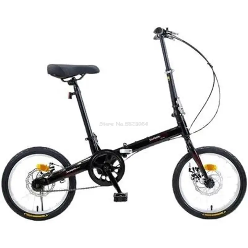 

16 Inch Folding Bike Single Speed Disc Brake Bicycle Ultra Light Portable Small Adult Children Student Men And Women Bicycles