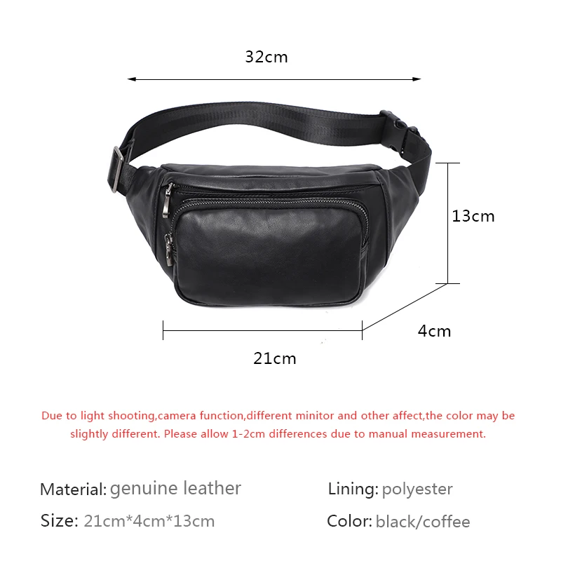 Genuine Leather Men\'s Chest Bag Pack Waist Bag For  Men\'s Belt Bag Outdoor Travel Bags Small Mobile Phone Bag Men Crossbody Bag