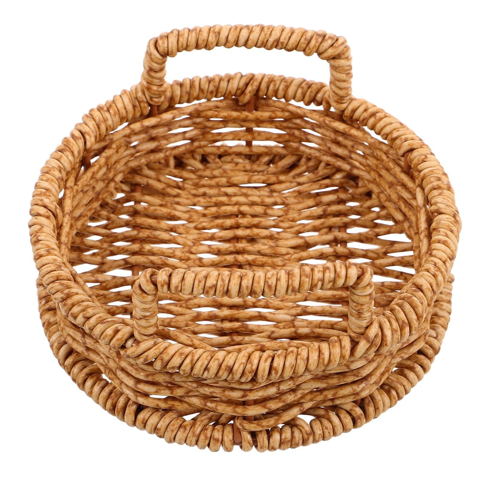 

Rattan Bread Basket for Snacks Bakery Desserts Woven Baskets Storage Holder Plastic Serving