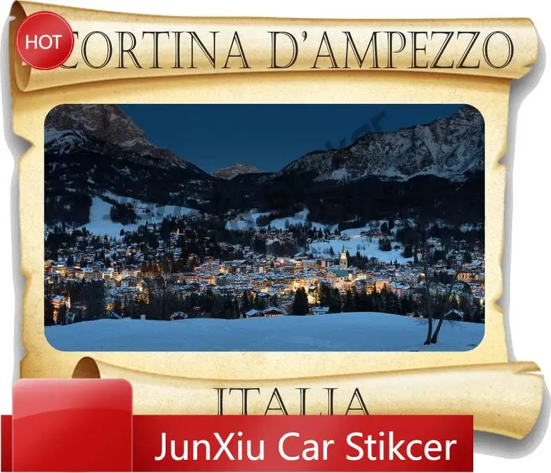 

Cortina D'Ampezzo Italy Italia Papyrus Sticker Durable Vinyl Decal For Window Truck Fade Resistant Decoration Auto Accessories