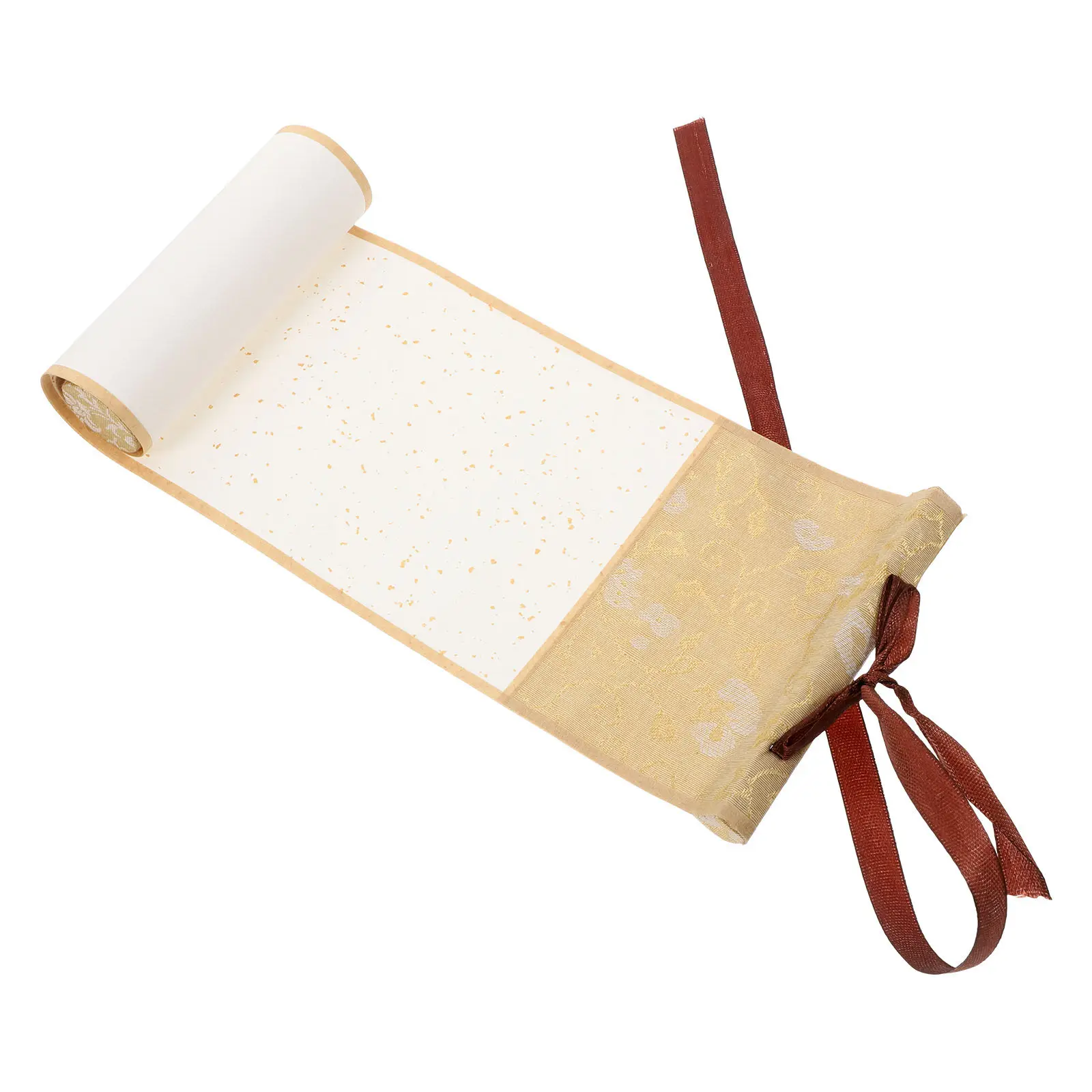 Premium Blank Xuan Paper Hanging Scroll with Natural Wood Rods Ideal for Calligraphy Art Sumi Painting Ceremony Invitations