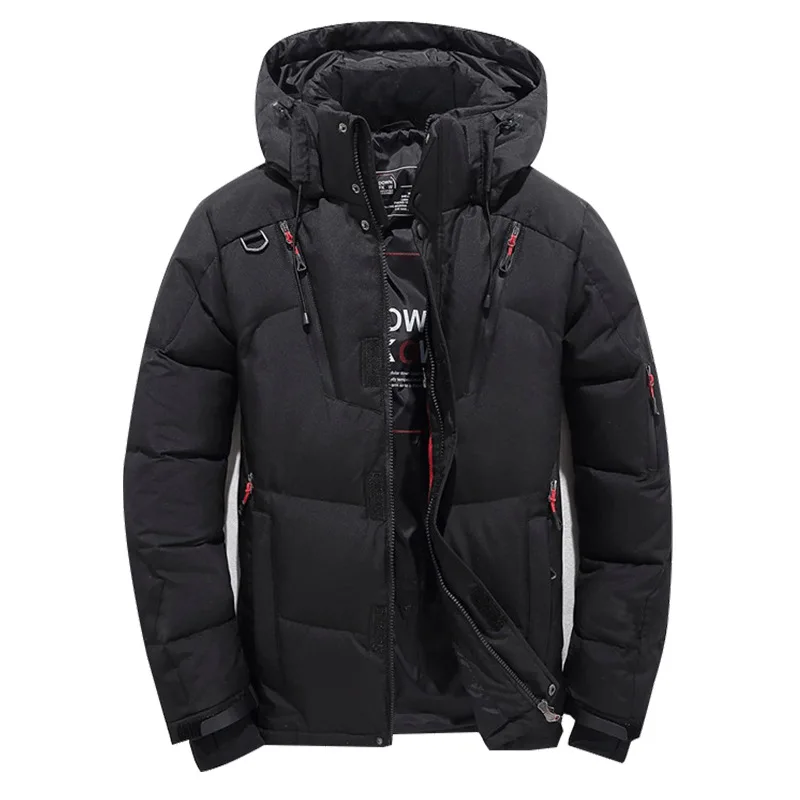 2024 Winter Men's Down Jacket Thickened Coat Outdoor Warm Winter Clothing Down Hooded Youth Leisure