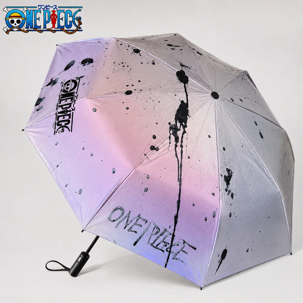 Paraguas de Anime One Piece, 10 Varillas, Plegado Automático, 105cm, Doble Capa, Reflectante, Cambia de Color, Parasol para Sol y Lluvia