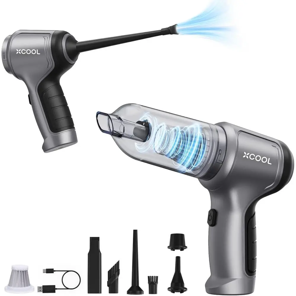 

Беспроводной ручной пылесос 12000PA, ультралегкий (0,8 фунта), перезаряжаемый, 4-в-1, портативный, для автомобиля, дома, ПК, рабочего стола