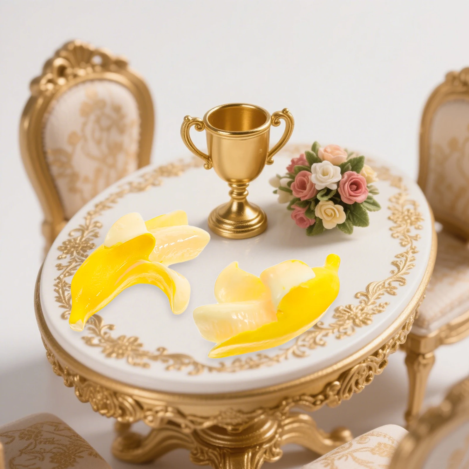 

100Pcs Mini Artificial Bananas Realistic Resin Lifelike Bright Yellow Decorative Fruit for Dollhouse Decoration Party