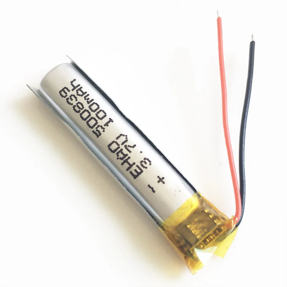 10 szt. Akumulator litowo-polimerowy LiPo 3,7 V 100 mAh 500839 Do zestawu słuchawkowego Bluetooth Mp3 PAD DVD E-book