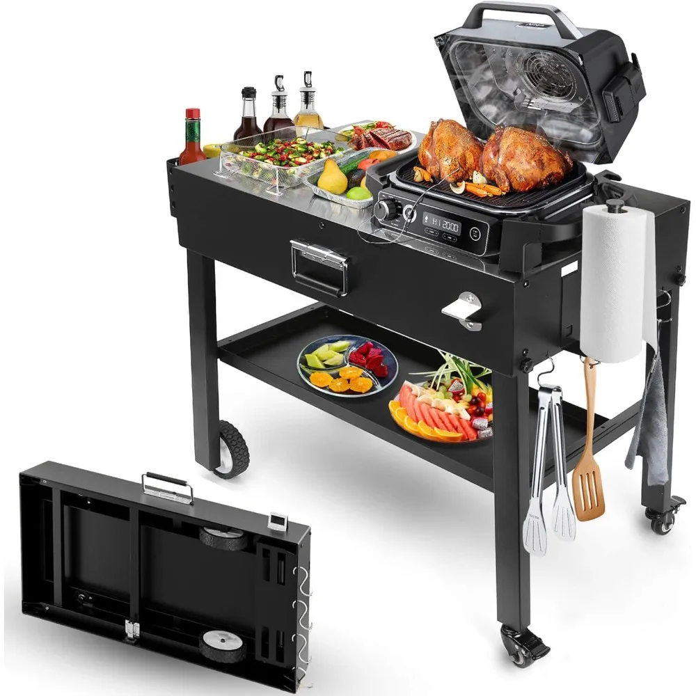 Foldable Grill Table Cart for Woodfire OG700, Blackstone Portable Griddle, Weber, Pizza Oven