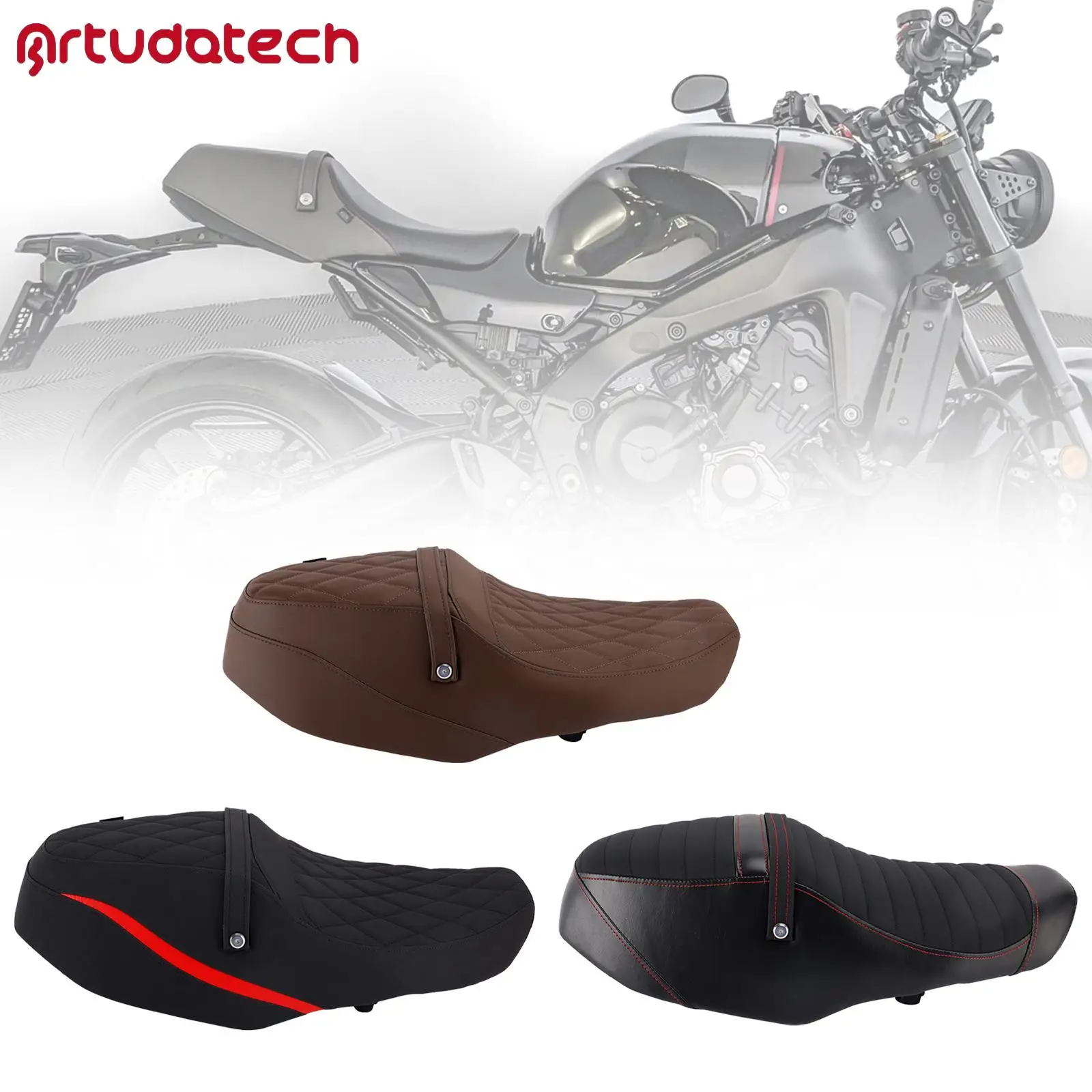 Artudatech Front Driver Seat Raider Cushion Black Fits for Yamaha Xsr900 Xsr 900 2022 2023 2024 2025 Black