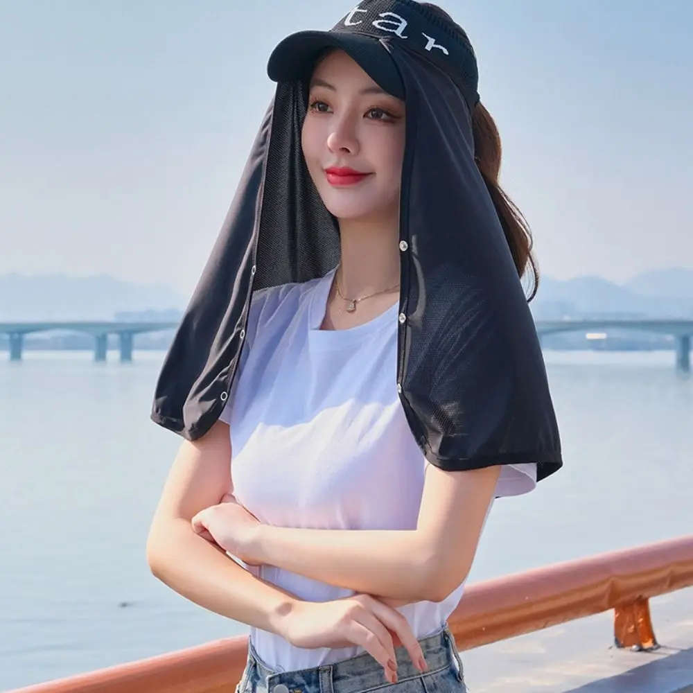 

Adjustable Solid Color Ice Silk Sunscreen Mask Shawl Scarves Cycling Scarf Neck Protector Quick Drying Face Veil Cycling