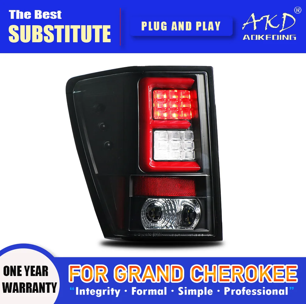 AKD Tail Lamp for Jeep Grand Cherokee LED Tail Light 2005-2010 Grand Cherokee Rear Fog Brake Turn Signal Automotive Accessories