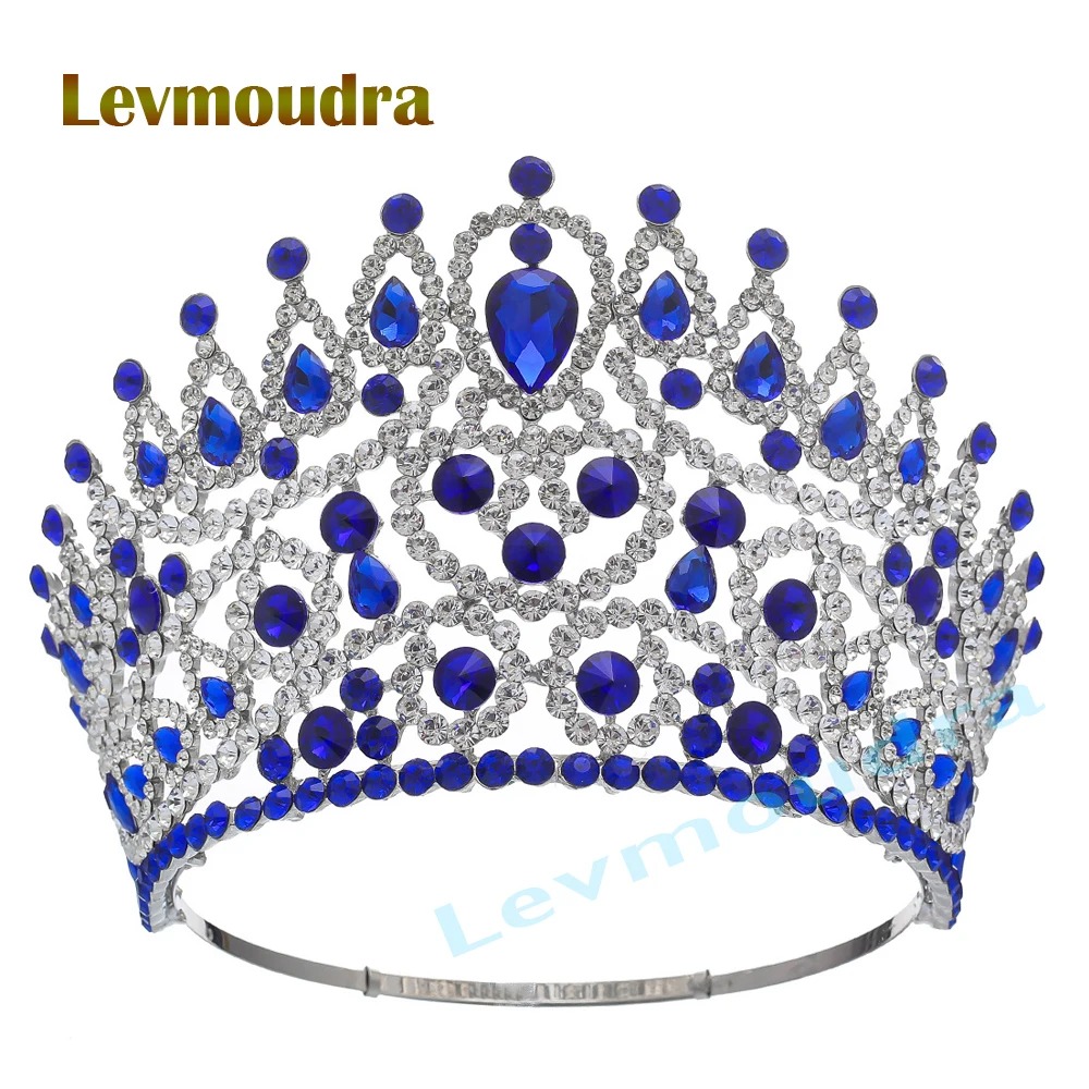 

Levmoudra Crystal Tiara Crown For Women Pageant Prom Crown Diadem Headpiece Princess Wedding Bridal Hair Jewelry Accessories