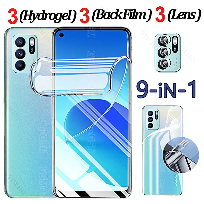 Transparent Front Back Hydrogel Film for Oppo Reno6 Reno5 Reno4 Reno8 Z Case Screen Protectors for Oppo Reno 8 6 5 4 Camera Lens