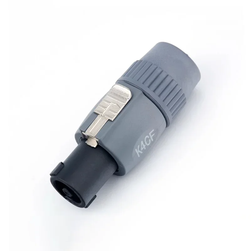 5/20Pcs Grey 4Pin Speakon Audio XLR Plug Male Connector with Lock for Microphone Stereo System NL4FC