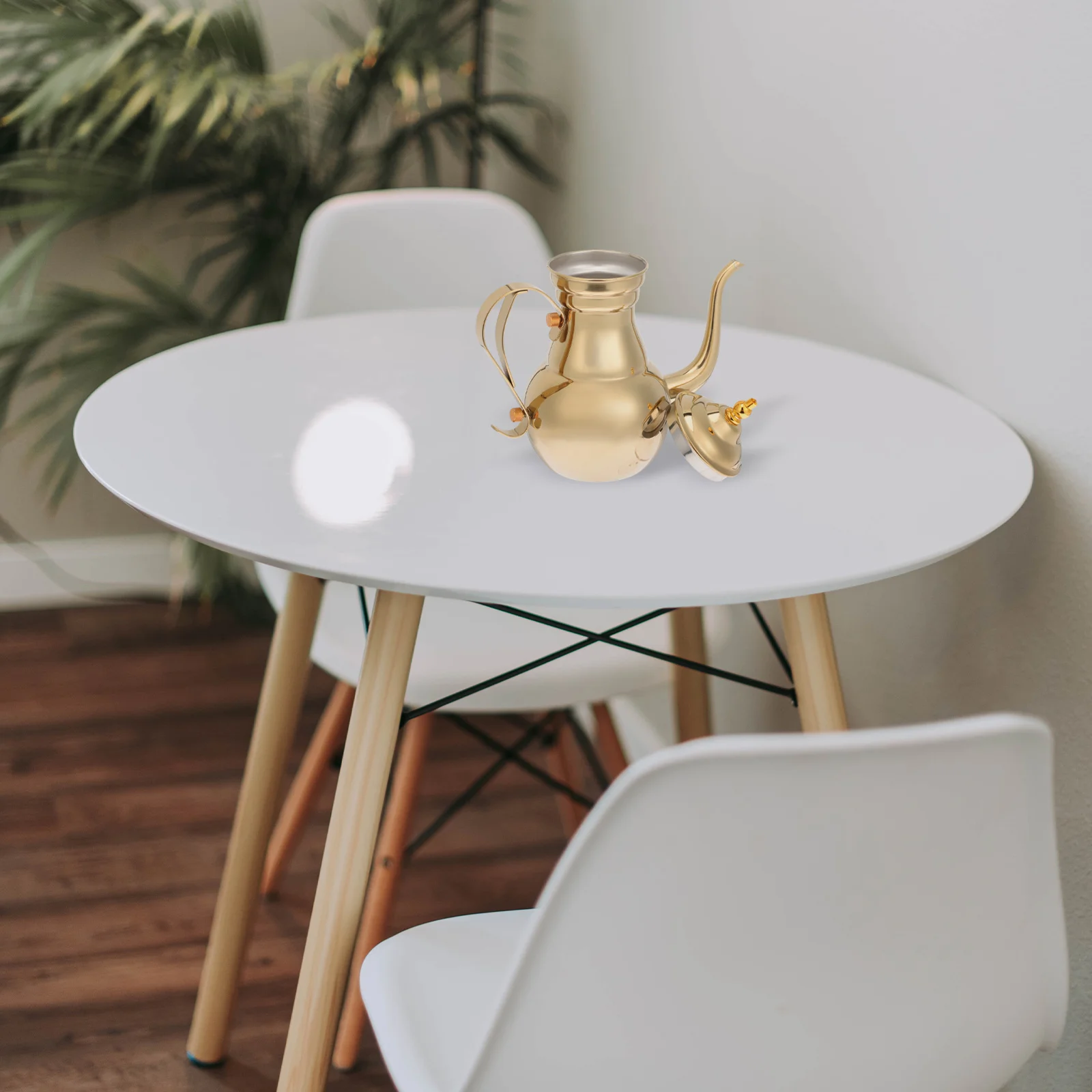 

Stainless Steel Coffee Pot Rust-Resistant Decorative Kettle Long Narrow Spout Easy Pouring Home Office Use