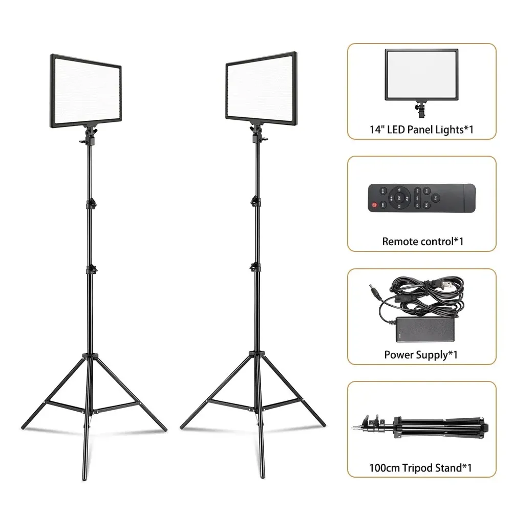 14 inch fotografie LED-paneel videolamp selfie dimbare verlichting fotostudio livestream vullamp drie kleuren met statief