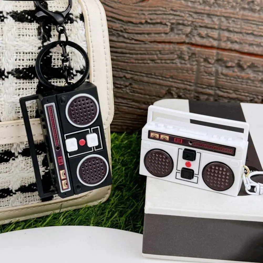 Retro Vintage Mini Retro Classic Radio Recorder Fun Pendant Display Key Chain Stereo Bag Gift Retro Vintage Mini Retro Classic