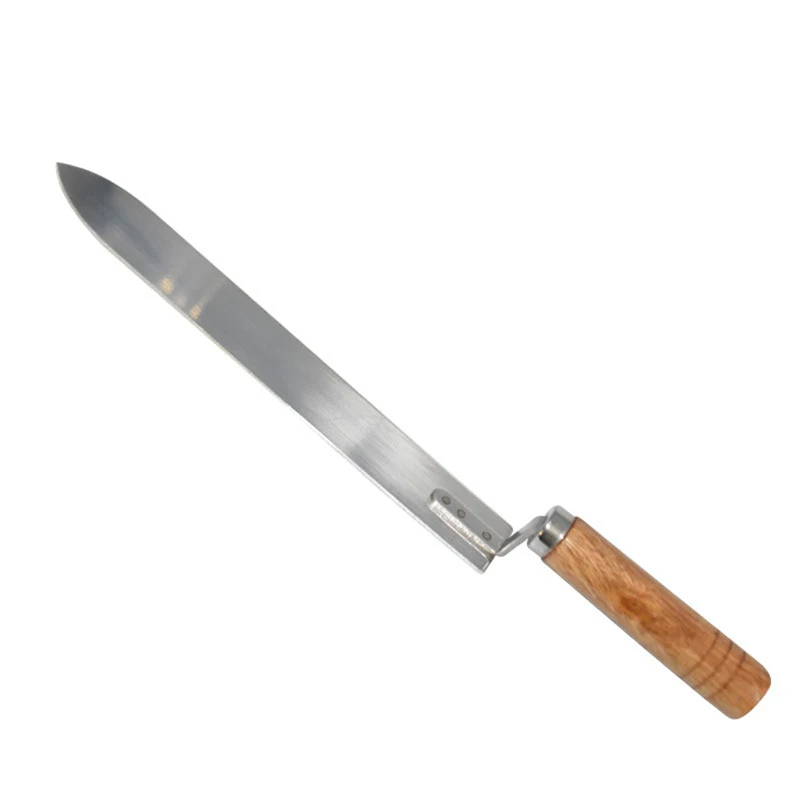 나무 손잡이가 달린 스테인리스 스틸 꿀 언캡핑 나이프, 33cm 길이, 양봉 장비, 벌 벌집 언캡핑 나이프, 양봉 도구 
