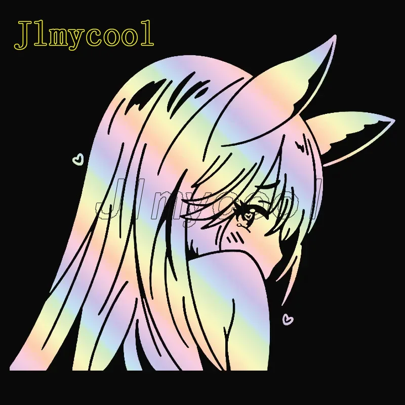 Anime Fox Girl Autoaufkleber Fensterdekoration Schönes Mädchen Aufkleber Laptop Computer Autoteile Vinyl Aufkleber