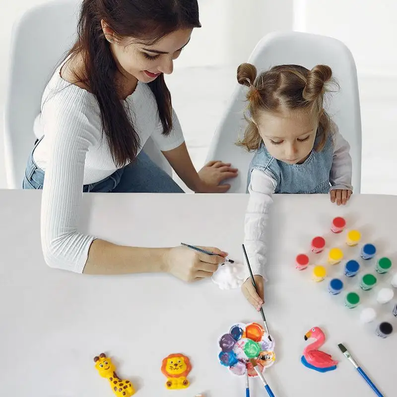 Anak-anak DIY cetakan plester dinosaurus membentuk mainan lukisan Set anak perempuan kreatif hewan warna lukisan Dinasour mainan pendidikan kerajinan