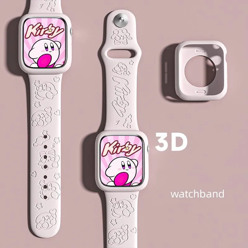 

New Anime Sanrio Kirby iWatch Print Silicone Strap 38 40 41 42 44 45 49 Mm Iwatch Watch Strap 1/2/3/4/5/6/se/7/8 Gift