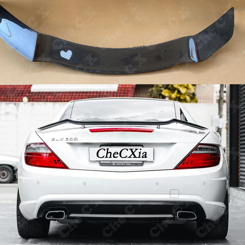 For Mercedes Benz SLK 200 250 280 300 350 ABS Material And 100%Real Carbon Fiberhighquality Rear Spoiler Trunk Lid GT Style