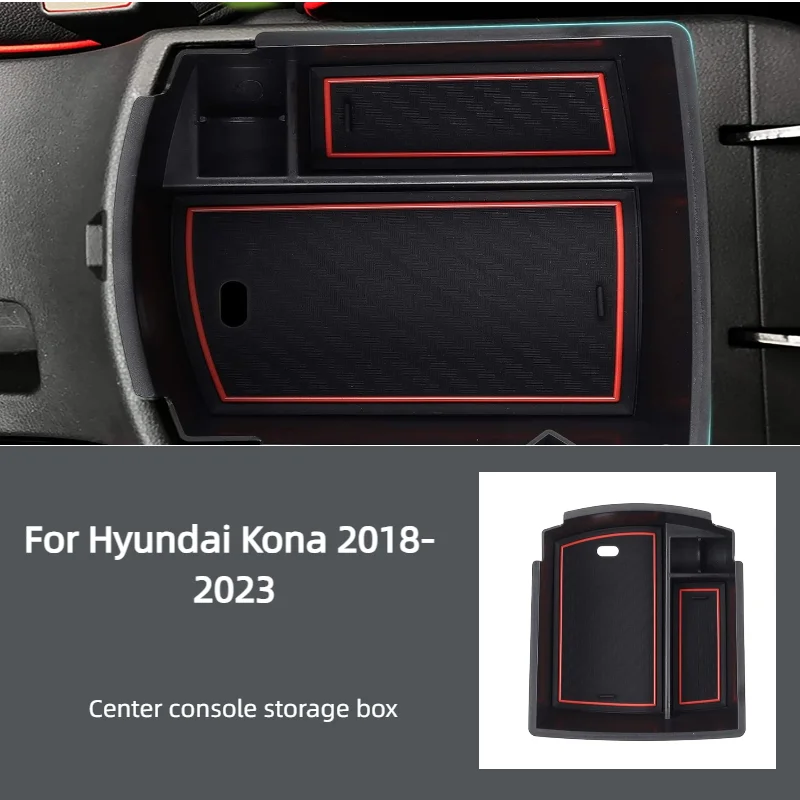 organizador-de-console-central-para-hyundai-kona-2018-2023-acessorios-caixa-de-armazenamento-para-apoio-de-braco-bandeja-secundaria-com-3-tapetes-coloridos