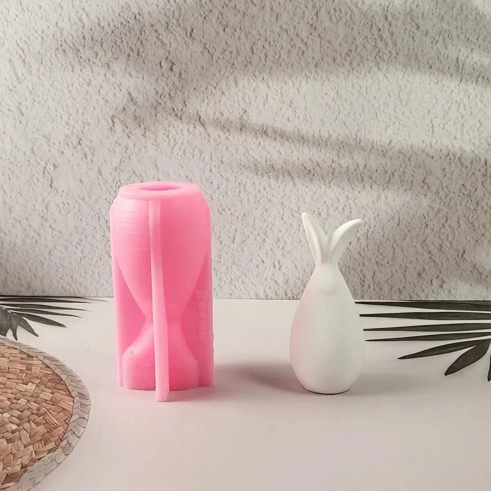 Wielkanocne króliki gipsowe formy silikonowe DIY dekoracja wnętrz śliczne króliczki ozdoba cementowa forma betonowa rękodzieło forma na świece