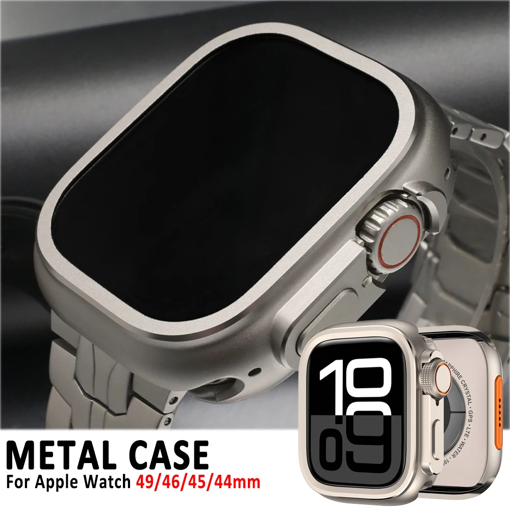 Capa de liga de alumínio para apple watch ultra 3 49mm série 11 10 46mm capa protetora de metal para iwatch 9 8 7 6 5 4 se3 44mm 45mm