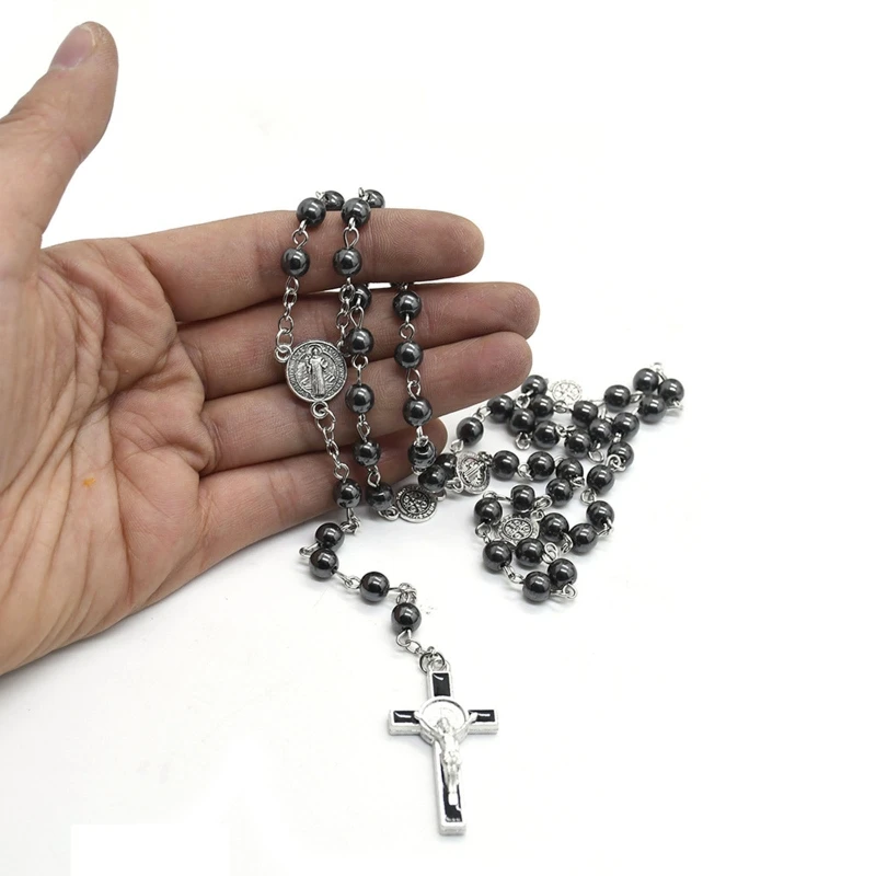 Fashion Handmade Round Glass Bead Catholic Rosary Quality Bead for Cross Necklace Beads for Cross Religious Pendants Neck