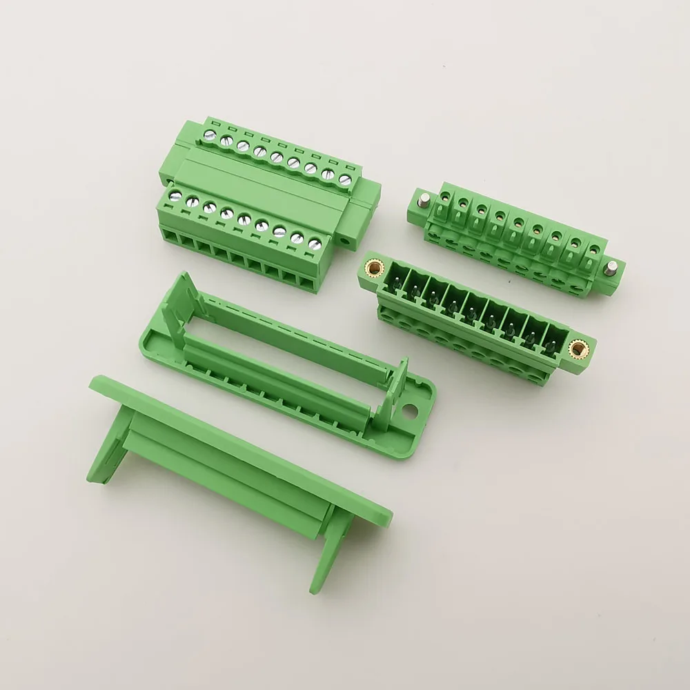 

2Set 3.81mm Pluggable PCB Screw Terminal Block Connector 2P/3P/4P/5P/6P/8P/9P/10P/12 Pin 3.81 Green Terminal Blocks 15EDGWC