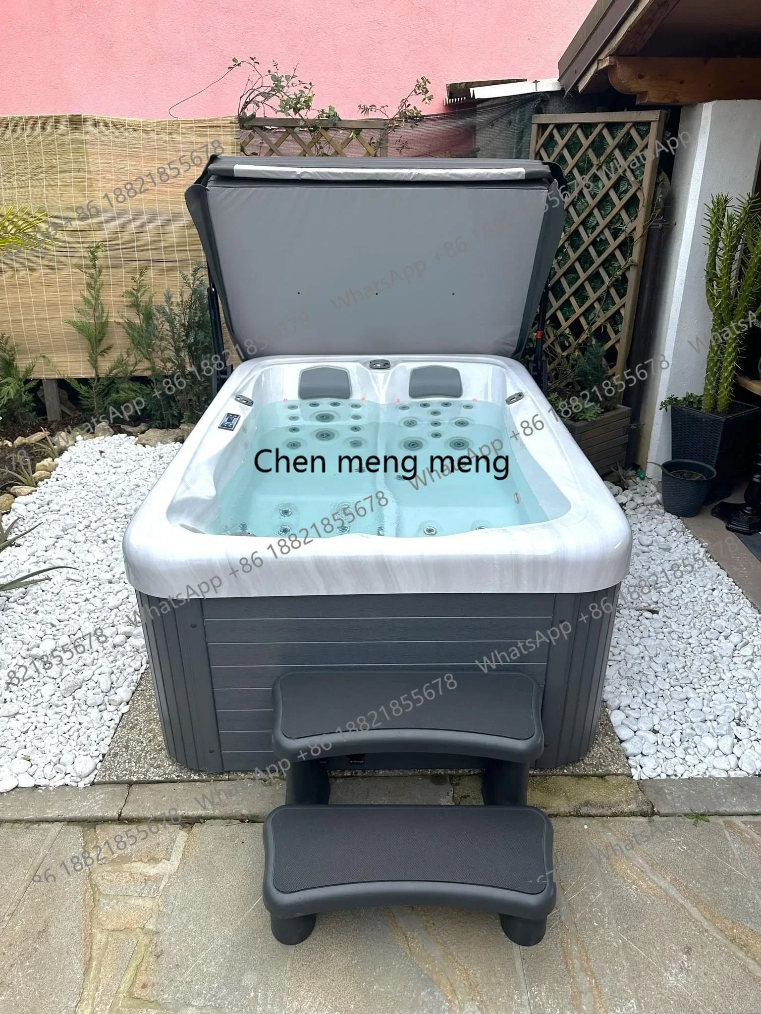 PPP A 4 People  Play and Plug Small Outside Free Standing Massage Jets Spa Tubs Hot Tub Acrylic Outdoor Bathtub