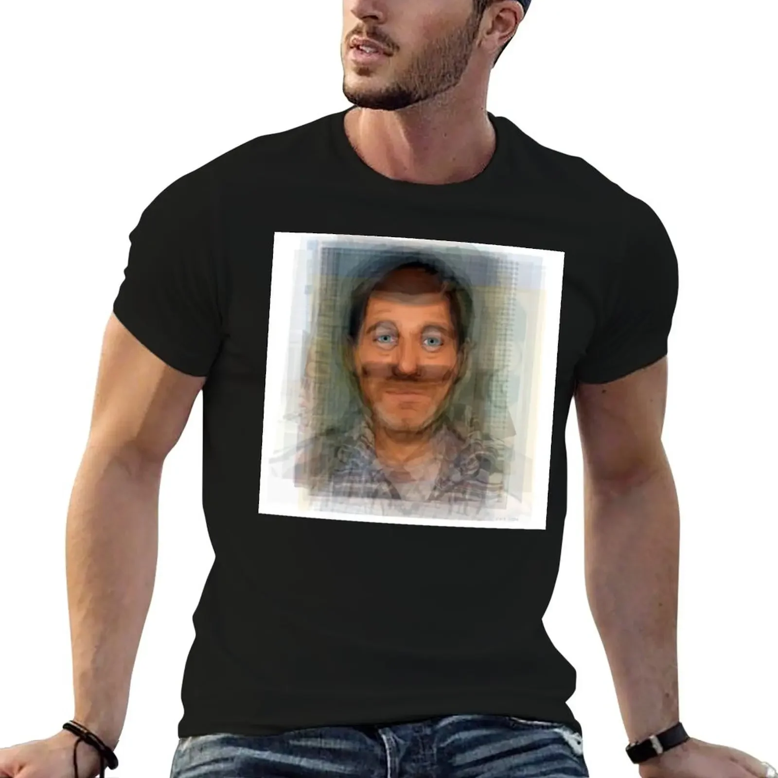 H Jon Benjamin Portrait T-Shirt quick-drying blue archive t shirt men 100℅ cotton